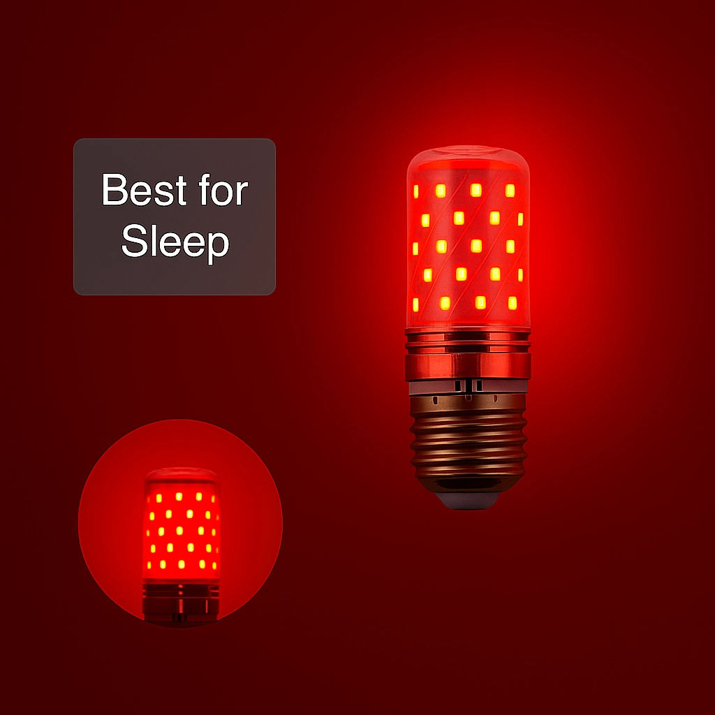 Piros éjszakai alvást elősegítő LED izzó