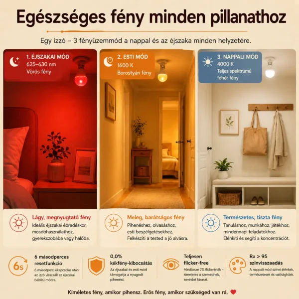 5 BioLight Cirkadián teljes spektrum Alvásvédő LED Izzó